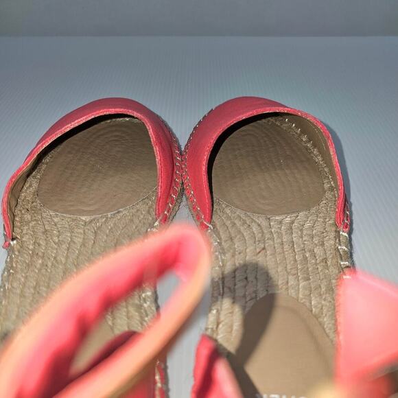 NEW Eileen Fisher Lala Espadrille Flat Watermelon Red Pink Leather Jute Size 8.5 - Picture 11 of 14